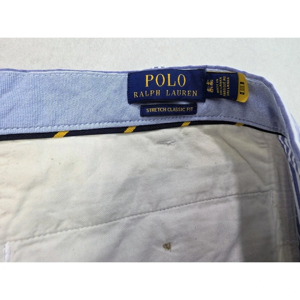 Polo Ralph Lauren Shorts Mens 44B Blue White Seersucker Stretch Classic Fit